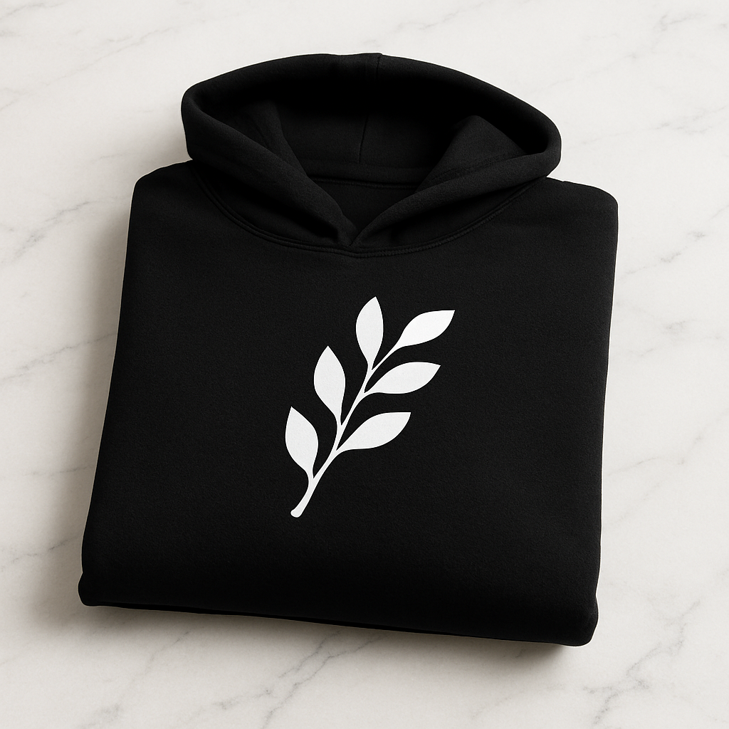 Comfortable Printed Black Hoodie for Men – Premium Fabric &amp; Fit - MEDIUM
