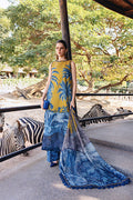 MPT-2911-A | Mustard Printed Lawn Unstitched Suit with Embroidered Patti