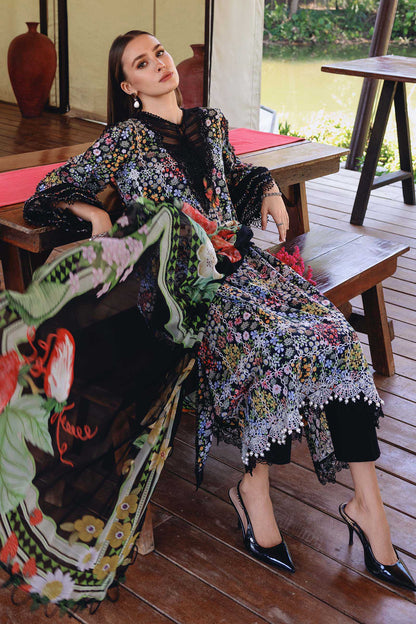 MPT-2914-B | Black Embroidered Printed Lawn Unstitched Suit