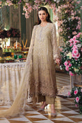 Maria B 3 Piece Unstitched Embroidered Chiffon Suit MPC-26-103-Olive Gold