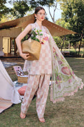 MPT-2906-A | Off-White & Pink Printed Lawn Unstitched Suit with Chiffon Dupatta