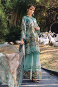 MPT-2907-A | Sea Green Printed Lawn Unstitched Suit with Embroidered Tassel