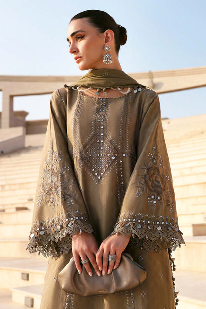 D-2602-A | Beige & Off-White Embroidered Jacquard Lawn Unstitched Suit