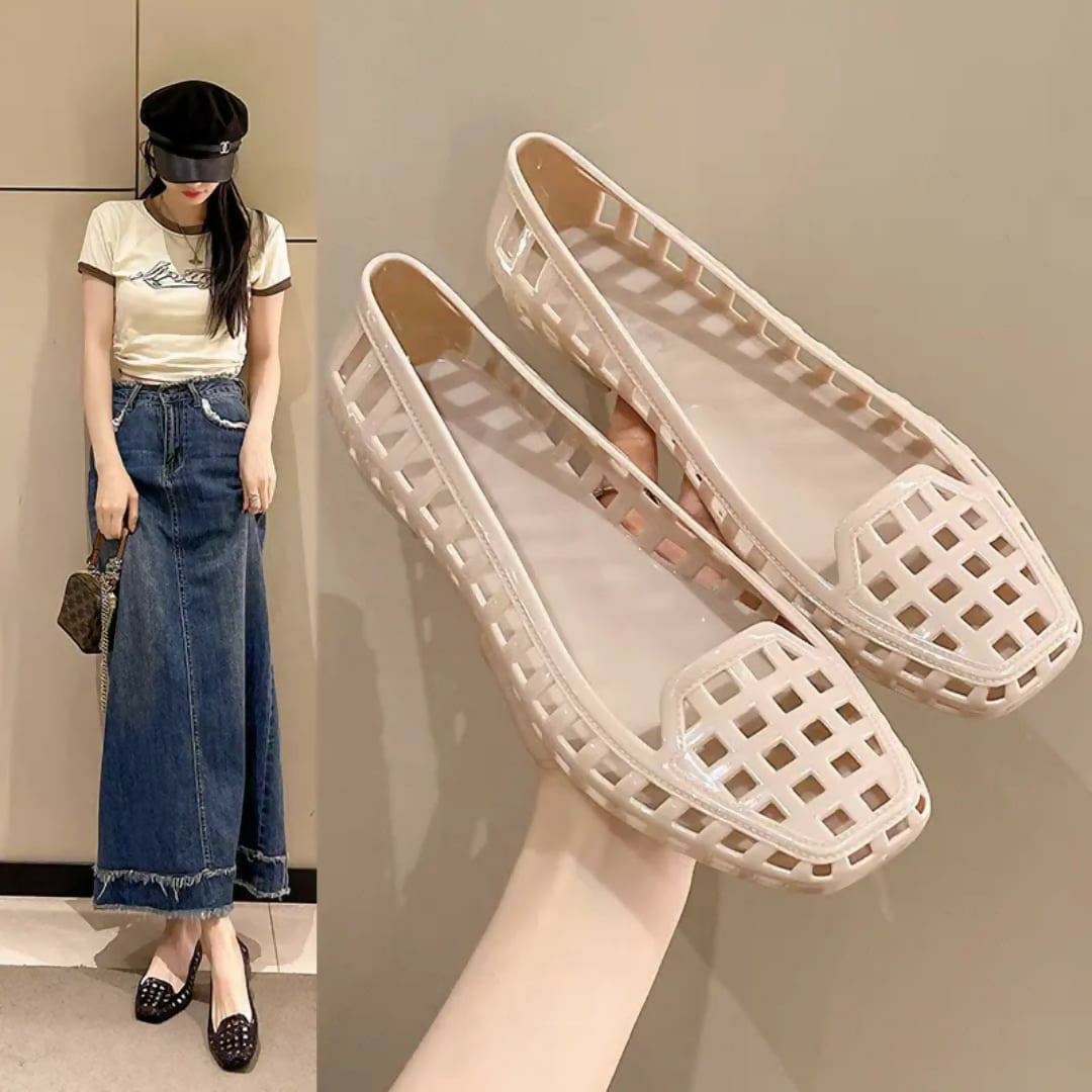 Transparent Crystal Jelly Flats – imported korean Summer Shoes for women