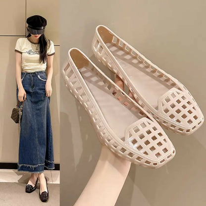 Transparent Crystal Jelly Flats – imported korean Summer Shoes for women