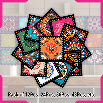Colorful Self Adhesive Tile Stickers 12 Pcs