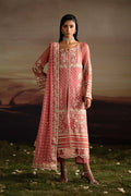 INDIYA | H-Pink Embroidered Chiffon & Organza Unstitched 3-Piece Suit | FWU5707