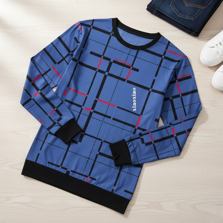 HY Boutique Lot Lining Screen Print Full Sleeve T-Shirt – Premium Quality, Smart Look, Good Stitching, Fashionable Design (Sizes M, L, XL) - M