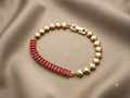Rose Gold and Ruby-Red Baguette Bracelet
