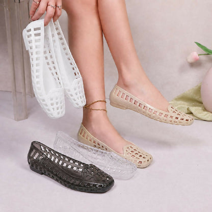 Transparent Crystal Jelly Flats – imported korean Summer Shoes for women