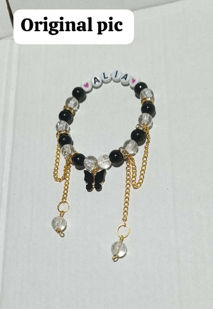Personalized Custom Name Beaded Bracelet for Women Handmade Letter Bead Bracelet Unique Gift for Mom Sister Wife Best Friend
