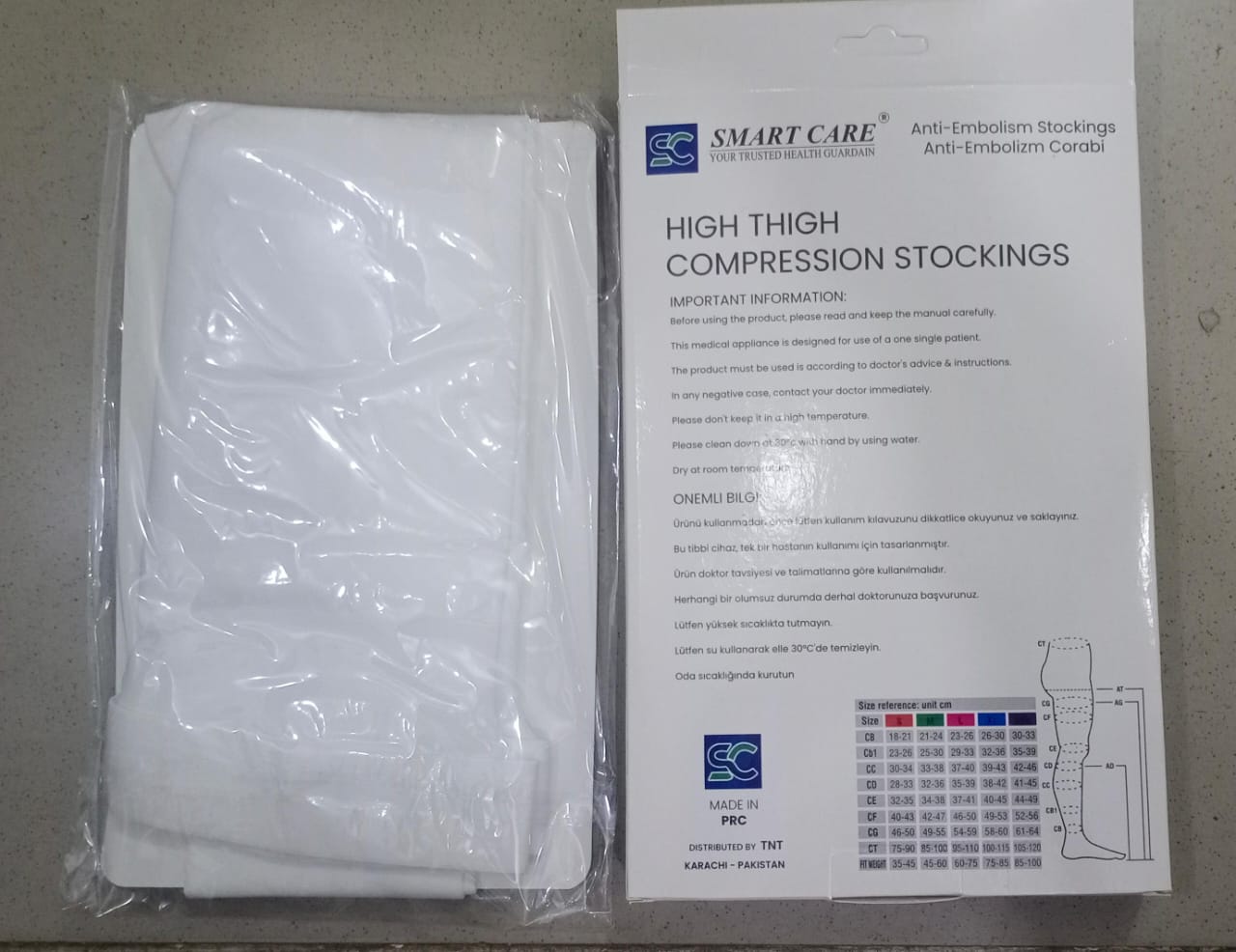 Smart Care High Thigh Compression Stockings – Medical-Grade Support for Blood Circulation, Varicose Veins &amp; Swelling Relief - MEDIUM