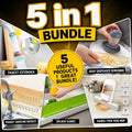 5-in-1 Ultimate Kitchen Cleaning and Sink Organizer Bundle - Faucet Extender Soap Dispensing Scrubber Faucet Caddy Rack Splash Guard with suction cups and Mini Hand Squeeze Mop