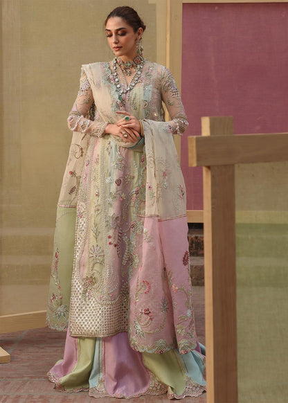 RANGOLI | Ivory Sequinned & Foil Embellished Unstitched Suit | RANGOLI