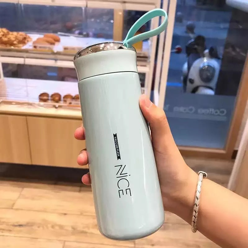 Nice Bottle Glass Water Bottles Natural BPA Free Eco Friendly Reusable Refillable Water Glass Water Bottles Wide Mouth Liquid Storage Leak Proof Caps Perfect For Travel and Storing Beverages Juice Smoothies Tea 450ml Multicolor