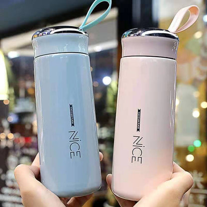 Nice Bottle Glass Water Bottles Natural BPA Free Eco Friendly Reusable Refillable Water Glass Water Bottles Wide Mouth Liquid Storage Leak Proof Caps Perfect For Travel and Storing Beverages Juice Smoothies Tea 450ml Multicolor
