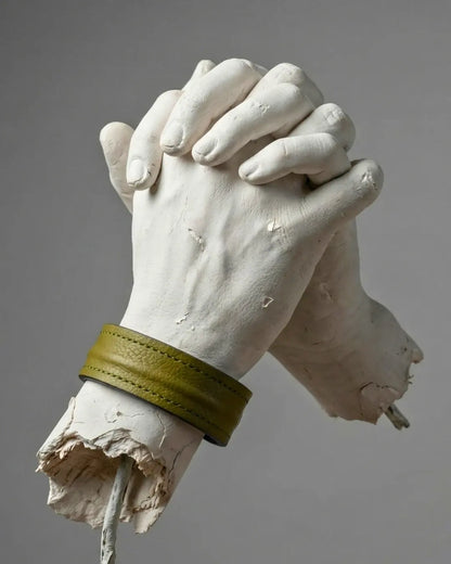 The Grit - Moss Olive - Kara Style Leather Bracelet / Leather Cuff