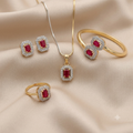 Scarlet Halo Cubic Zirconia Jewelry Set