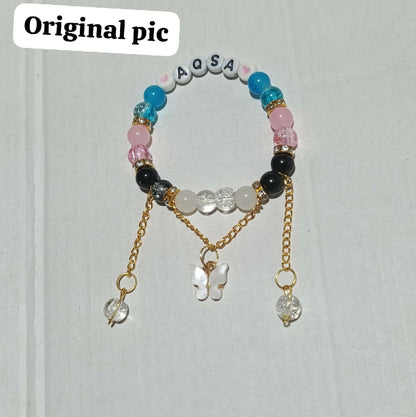 Personalized Custom Name Beaded Bracelet for Women Handmade Letter Bead Bracelet Unique Gift for Mom Sister Wife Best Friend