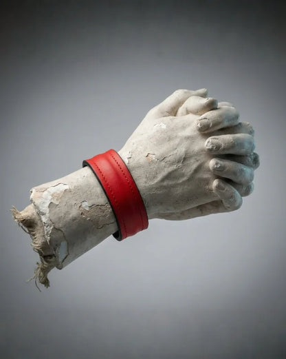 The Grit - Red - Kara Style Leather Bracelet / Leather Cuff