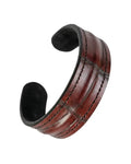 The Grit - Red Brown Croc - Kara Style Leather Bracelet / Leather Cuff