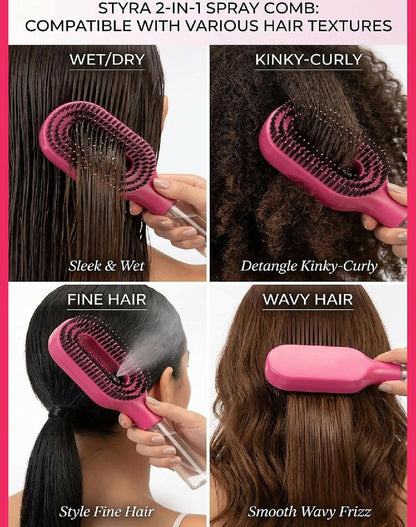 Foreign Trade Hot Selling Styrahair Spray Comb Multi Functional Hair Smoothing Comb Anti Fly Hair Anti Static Massage Comb