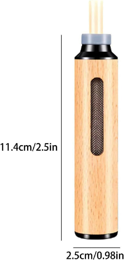 Wooden Car Ashtray Mini Portable Handheld Ash Holder with Anti Soot Flying Cover for Driving Office Use