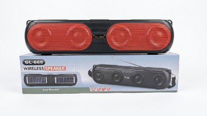 GL 666 Solar Wireless Hybrid Speaker Bluetooth 5 Quad Drivers And 1200mAh Battery
