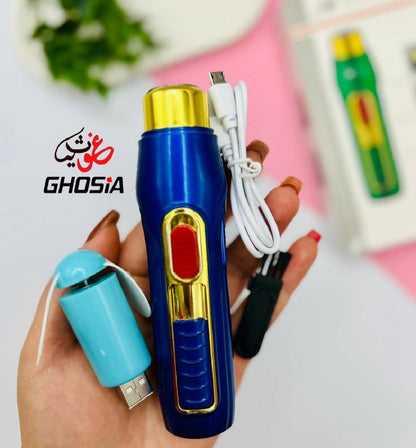 4D Shaver 5 in 1 Shaver and Lighter USB Fan Torch Light