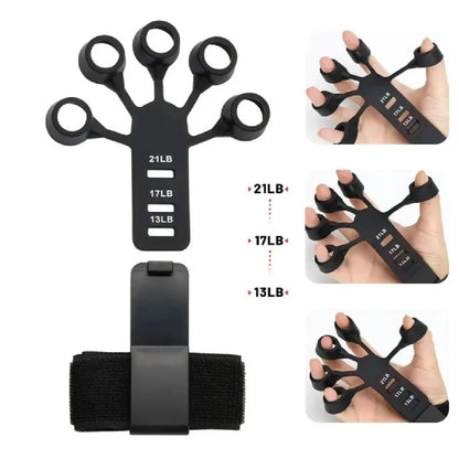 Adjustable Hand Grip Strengthener Finger Exerciser - Hand Therapy Trainer Grip Strength Trainer for Fitness Rehabilitation - Arthritis Relief